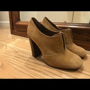 Tory Burch Camel Suede Booties / Heels